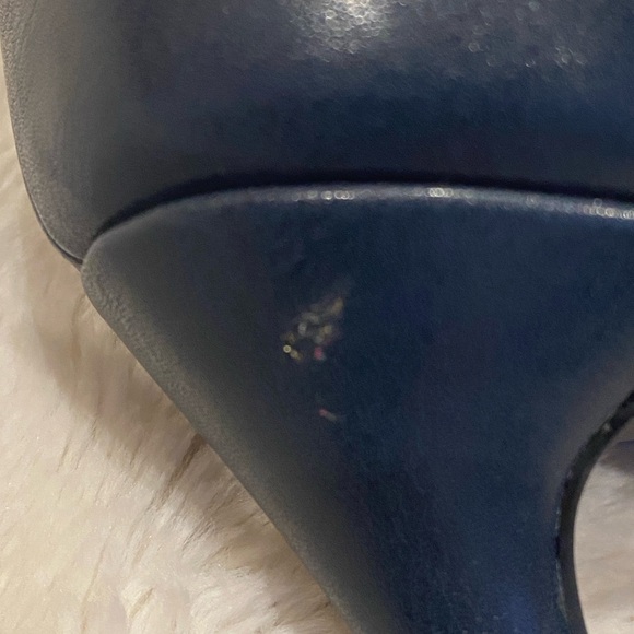 Guess Ankle Cross-Strap Slingback Ultra High Stiletto Heels Navy Blue Size 7 EUC - Picture 6 of 14